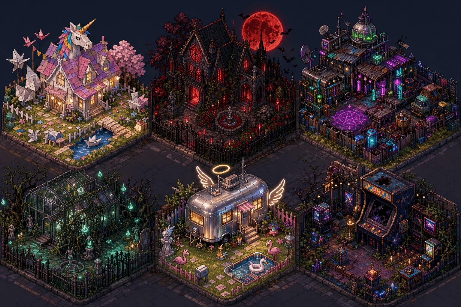 Living Rooms 16-bit neighborhood art direction concept